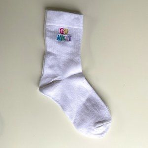Embroidered Women's Cotton Crew Socks